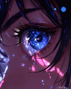 Sparkling Blue Eye Vinyl Car Decal Sticker – Waterproof & UV-Resistant 8"