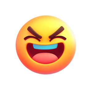 Swearing Smiley Emoji Vinyl Car Decal Sticker – Waterproof & UV-Resistant 8"