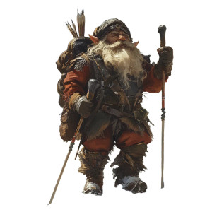 Dwarf Adventurer Hiking Vinyl Car Decal Sticker – Waterproof & UV-Resistant 8"