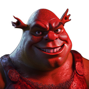 Red Shrek Vinyl Car Decal Sticker – Waterproof & UV-Resistant 8"