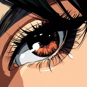 Anime Eye Illustration Vinyl Car Decal Sticker – Waterproof & UV-Resistant 8"