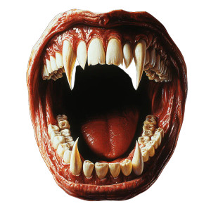 Sharp Teeth Mouth V4 Vinyl Car Decal Sticker – Waterproof & UV-Resistant 8"