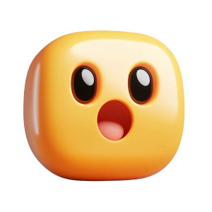 Surprised 3D Emoji Vinyl Car Decal Sticker – Waterproof & UV-Resistant 8"