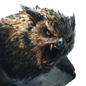 Wild Owlbear Portrait Vinyl Car Decal Sticker – Waterproof & UV-Resistant 8"