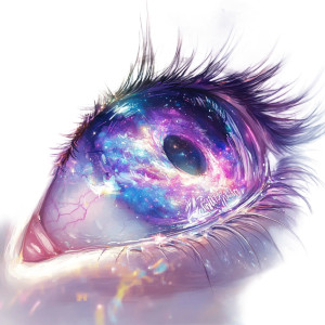 Galaxy Anime Eye Vinyl Car Decal Sticker – Waterproof & UV-Resistant 8"