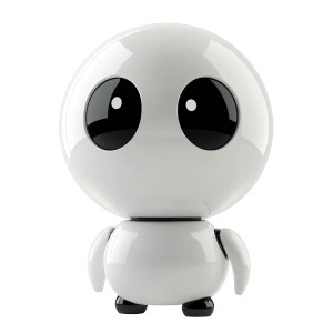 Cute White Robot V3 Vinyl Car Decal Sticker – Waterproof & UV-Resistant 8"