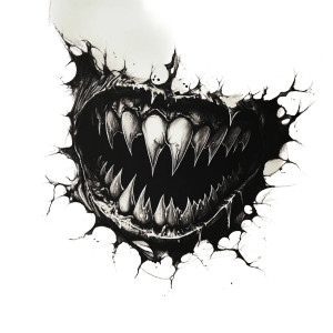 Demonic Mouth Tattoo Vinyl Car Decal Sticker – Waterproof & UV-Resistant 8" Demonic Mouth Tattoo Vinyl Car Decal Sticker – Waterproof & UV-Resistant 8"