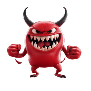 Happy Demon Attack Vinyl Car Decal Sticker – Waterproof & UV-Resistant 8"