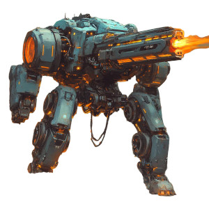 Sci-Fi Mech Vinyl Car Decal Sticker – Waterproof & UV-Resistant 8"