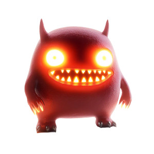 Glowing Pain Monster Vinyl Car Decal Sticker – Waterproof & UV-Resistant 8"