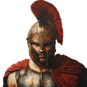 Greek Warrior Portrait Vinyl Car Decal Sticker – Waterproof & UV-Resistant 8"