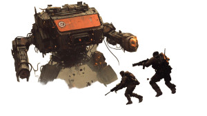 Militiamen Vs Mech Vinyl Car Decal Sticker – Waterproof & UV-Resistant 8"