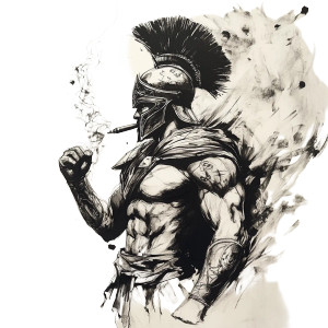 Spartan Warrior Tattoo V4 Vinyl Car Decal Sticker – Waterproof & UV-Resistant 8"