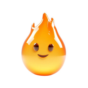 Glossy Fire Emoji Vinyl Car Decal Sticker – Waterproof & UV-Resistant 8"