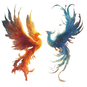 Mythical Birds Encounter Vinyl Car Decal Sticker – Waterproof & UV-Resistant 8" Mythical Birds Encounter Vinyl Car Decal Sticker – Waterproof & UV-Resistant 8"