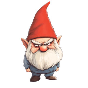 Grumpy Gnome Vinyl Car Decal Sticker – Waterproof & UV-Resistant 8"