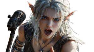 Singing Elf Woman Vinyl Car Decal Sticker – Waterproof & UV-Resistant 8" Singing Elf Woman Vinyl Car Decal Sticker – Waterproof & UV-Resistant 8"