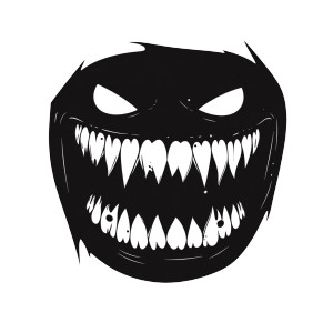 Black Vector Teeth Vinyl Car Decal Sticker – Waterproof & UV-Resistant 8"