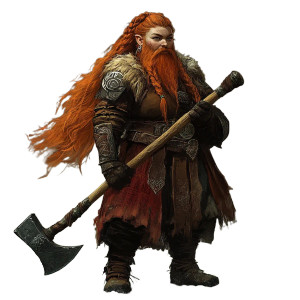 Dwarf Woman Warrior Vinyl Car Decal Sticker – Waterproof & UV-Resistant 8"