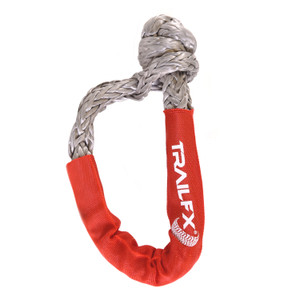 TrailFX 7/16 Inch HMPE Synthetic Rope | 30,000lb Breaking Strength | 7,500 lb Load Limit | Red | Tow Recovery