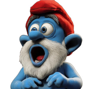 Shocked Papa Smurf Vinyl Car Decal Sticker – Waterproof & UV-Resistant 8"