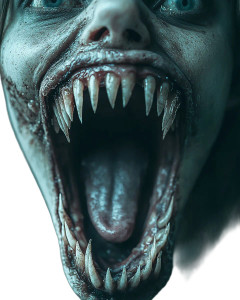 Scary Mouth Portrait Vinyl Car Decal Sticker – Waterproof & UV-Resistant 8"