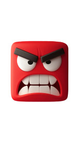 Angry 3D Emotion Vinyl Car Decal Sticker – Waterproof & UV-Resistant 8"