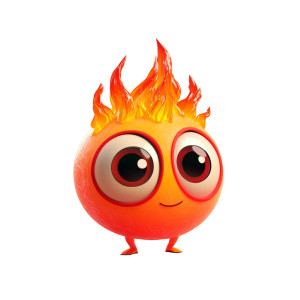 Cartoon Fireball Vinyl Car Decal Sticker – Waterproof & UV-Resistant 8"