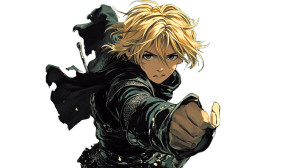 Blonde Manga Knight Vinyl Car Decal Sticker – Waterproof & UV-Resistant 8"