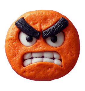 Angry Playdough Face Vinyl Car Decal Sticker – Waterproof & UV-Resistant 8"