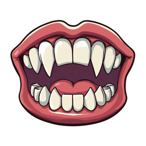 Vampire Teeth Icon Vinyl Car Decal Sticker – Waterproof & UV-Resistant 8"