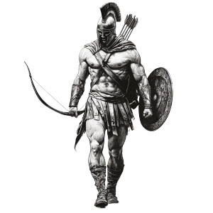 Spartan Archer Walking Vinyl Car Decal Sticker – Waterproof & UV-Resistant 8"
