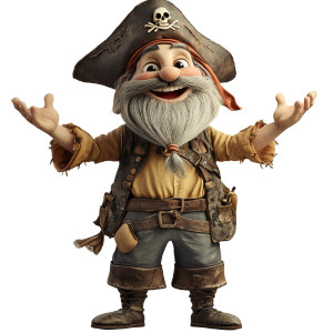 Funny Pirate Cartoon Vinyl Car Decal Sticker – Waterproof & UV-Resistant 8"