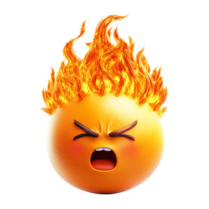 Fiery Hair Emoji Vinyl Car Decal Sticker – Waterproof & UV-Resistant 8"