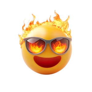 Fire Eyes Emoji Vinyl Car Decal Sticker – Waterproof & UV-Resistant 8"