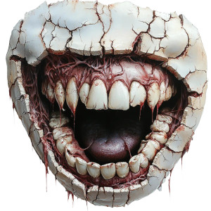 Evil Grinning Mouth V3 Vinyl Car Decal Sticker – Waterproof & UV-Resistant 8"