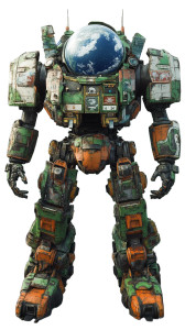 Earth Guardian Mech Vinyl Car Decal Sticker – Waterproof & UV-Resistant 8"