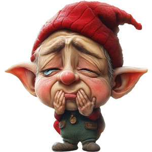 Sad Keebler Elf Vinyl Car Decal Sticker – Waterproof & UV-Resistant 8"