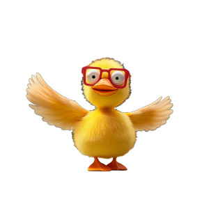 Fluffy Yellow Duck V6 Vinyl Car Decal Sticker – Waterproof & UV-Resistant 8"