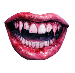 Fanged Mouth Clipart Vinyl Car Decal Sticker – Waterproof & UV-Resistant 8"