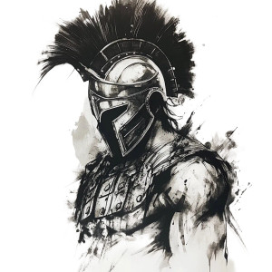 Greek Warrior Tattoo V4 Vinyl Car Decal Sticker – Waterproof & UV-Resistant 8"