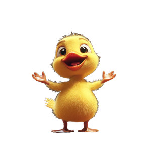 Cartoon Duckling Speech Vinyl Car Decal Sticker – Waterproof & UV-Resistant 8"