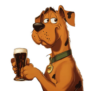 Sad Scooby Drinking Vinyl Car Decal Sticker – Waterproof & UV-Resistant 8"