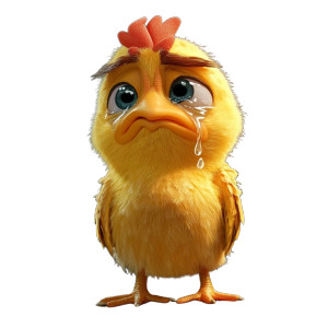Crying Chicken Vinyl Car Decal Sticker – Waterproof & UV-Resistant 8"