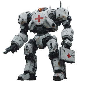 Medic Battlemech Vinyl Car Decal Sticker – Waterproof & UV-Resistant 8"