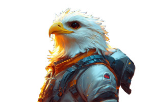 Space Eagle Vinyl Car Decal Sticker – Waterproof & UV-Resistant 8"