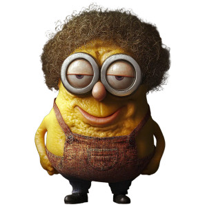 Curly Minion Vinyl Car Decal Sticker – Waterproof & UV-Resistant 8"