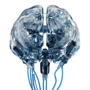 Mechanical Brain Head Vinyl Car Decal Sticker – Waterproof & UV-Resistant 8"