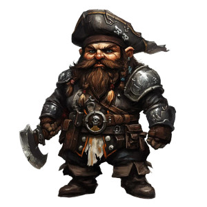 Pirate Dwarf Armor Vinyl Car Decal Sticker – Waterproof & UV-Resistant 8"