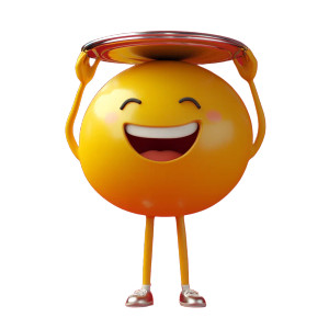 Happy Yellow Ball Vinyl Car Decal Sticker – Waterproof & UV-Resistant 8"